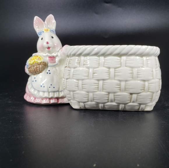 Source Unknown | Accents | Vintage Easter Bunny Rabbit Ceramic Candy ...